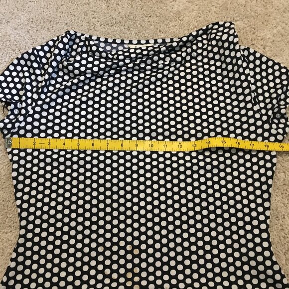 Black and White Comic Polka Dot Cap Sleeve Top - Picture 11 of 15